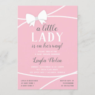 Little Lady Baby Shower Einladung, pink, grau Einladung