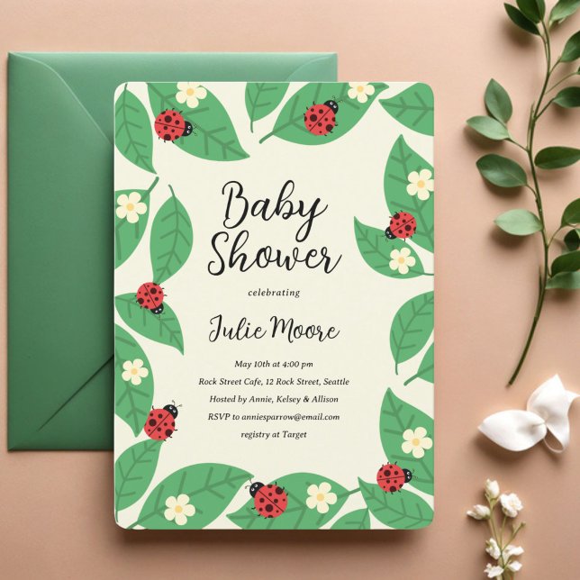 Little Lady Bugs Baby Shower Einladung (Von Creator hochgeladen)