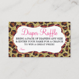 Little Lady Diaper Raffle Ticket, Cheetah, Pink Begleitkarte
