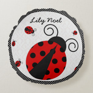 Little Lady Ladybug Rundkissen Rundes Kissen