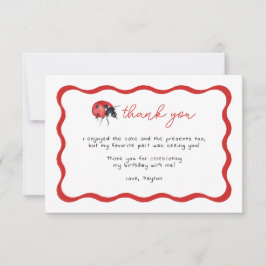 Little Ladybug Anniversaire Fête Merci Cartes