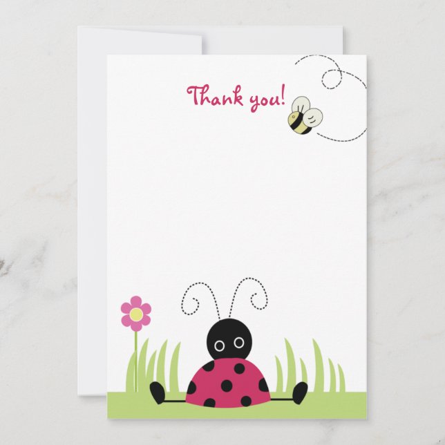 Little Ladybug Flat Merci cartes de notes (Devant)