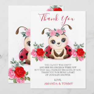 Little Ladybug Girl Babydusche Danke