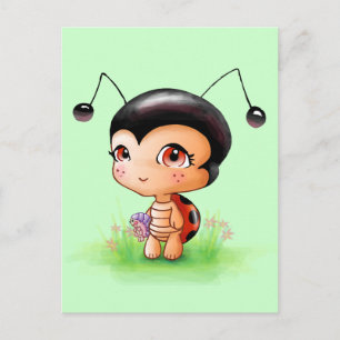 Little Ladybug Girl Postcard Postkarte