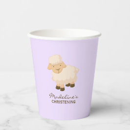 Little Lamb Baby Christening Pappbecher