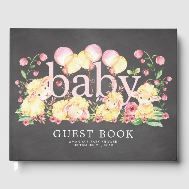 Little Lamb Baby Shower Gästebuch (Vorderseite)