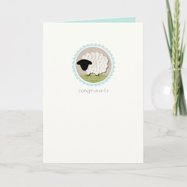 Little Lamb "Congr-a-ts"-Grußkarte Karte (Vorderseite)