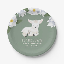 Little Lamb Magnolia Blume Kinderdusche Pappteller