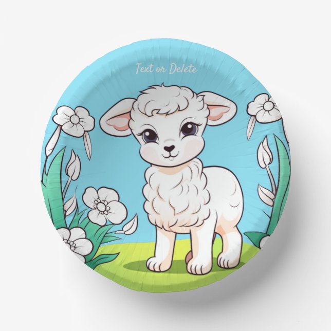 Little Lamb Paper Bowl Pappteller (Vorderseite)