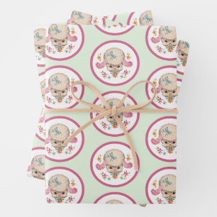 Little Lamb Retro Geschenkpapier Set