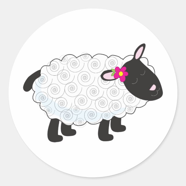Little Lamb Runder Aufkleber (Vorderseite)