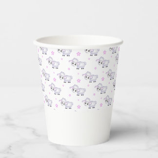 Little Lamb Sheep Baby Dusche positiv Pappbecher