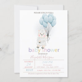 Little Lamb Sheep Balloons Baby Dusche Einladung