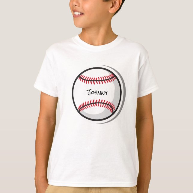 Little League Baseball White Red Black Name T-Shirt (Vorderseite)