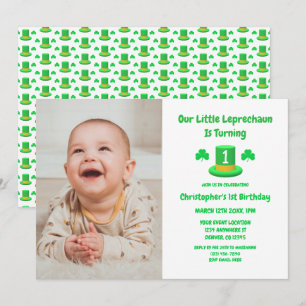 Little Leprechaun 1. Geburtstag Einladung