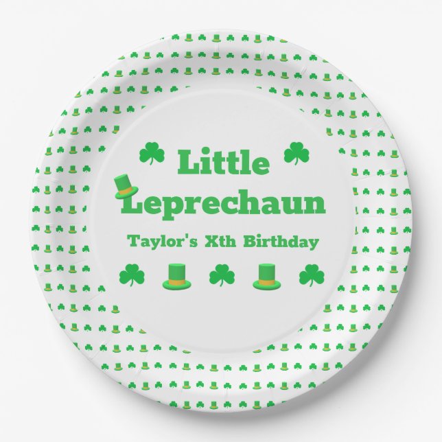 Little Leprechaun Birthday Pappteller (Vorderseite)