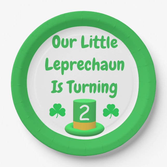 Little Leprechaun Birthday Pappteller (Vorderseite)