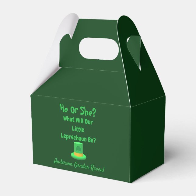 Little Leprechaun Gender Reveal Geschenkschachtel (Vorderseite)