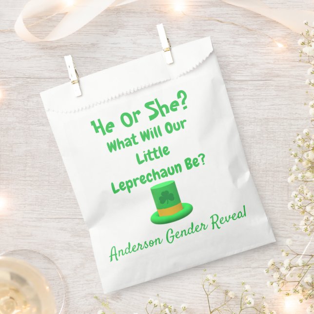 Little Leprechaun Gender Reveal Geschenktütchen (Ausgeschnitten)