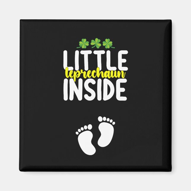 Little Leprechaun Inside Schwangerschaft Schwanger Magnet (Vorne)