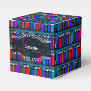 Little Library Book Shelves Aquamarin Cube Geschenkschachtel