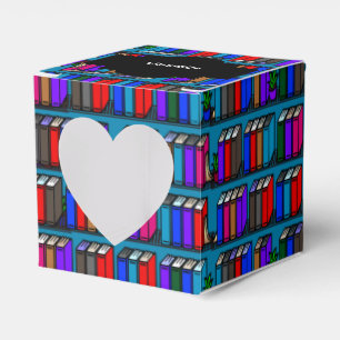 Little Library Book Shelves Aquamarin Heart Geschenkschachtel