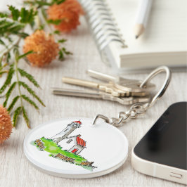 Little Lighthouse Wassercolor Schlüsselanhänger