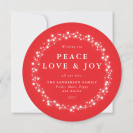 Little Lights | Chic Sparkling Red Holiday Card Feiertagskarte