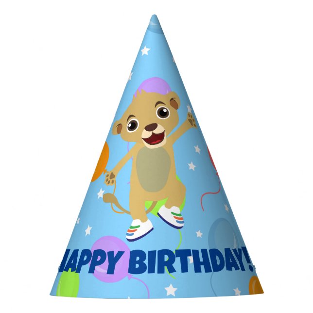 Little Lion Birthday Party Hat Partyhütchen (Vorderseite)