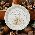 Little Lion King Safari Jungle Boy Baby Dusche Pappteller<br><div class="desc">PAPIER-PARTY-TELLER FÜR TABLEWARE-DEKOR | Aquarellmalter Baby-Löwe-Cub mit tropischem Dschungelsafari-Blätter und Blume mit hellgrünen Büffel Karo karierte Grenze. Gemalt und grafisch entworfen von Audrey Jeanne Roberts,  einer international anerkannten Künstlerin. Vollständiges Set zur Koordination verfügbar. Urheberrecht. AJR1160</div>