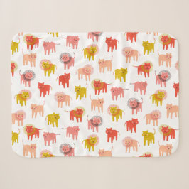 Little Lions Sherpa Baby Blanket in warmer Wüste Sherpadecke