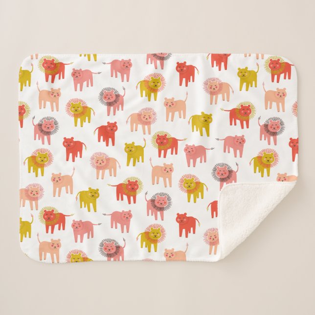Little Lions Sherpa Baby Blanket in warmer Wüste Sherpadecke (Vorderseite (Horizontal))