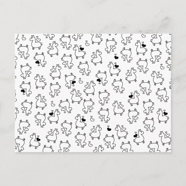 Little Llama Silhouette Wahnsinn Postkarte (Vorderseite)