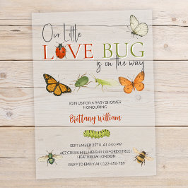 Little Love Bug Baby Shower Butterfly Acryleinladungen