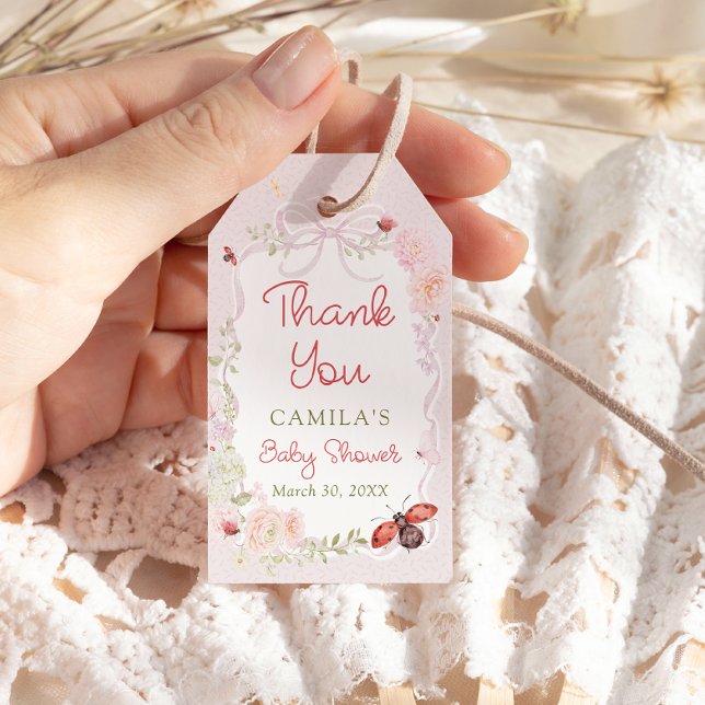 Little Love Bug Bloom Baby Shower Thank You Geschenkanhänger (Von Creator hochgeladen)