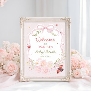 Little Love Bug Bloom Babyparty Willkommen Poster