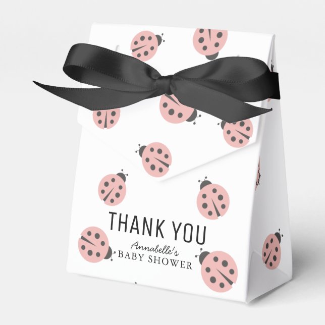 Little Love Bug Pink Ladybug Baby Shower Geschenkschachtel (Vorderseite)
