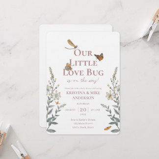 Little Love Bug QR Code Baby shower Invitation