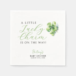 Little Lucky Charm ist auf dem Weg Baby Shower Serviette