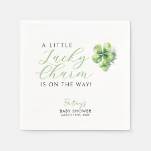 Little Lucky Charm ist auf dem Weg Baby Shower Serviette
