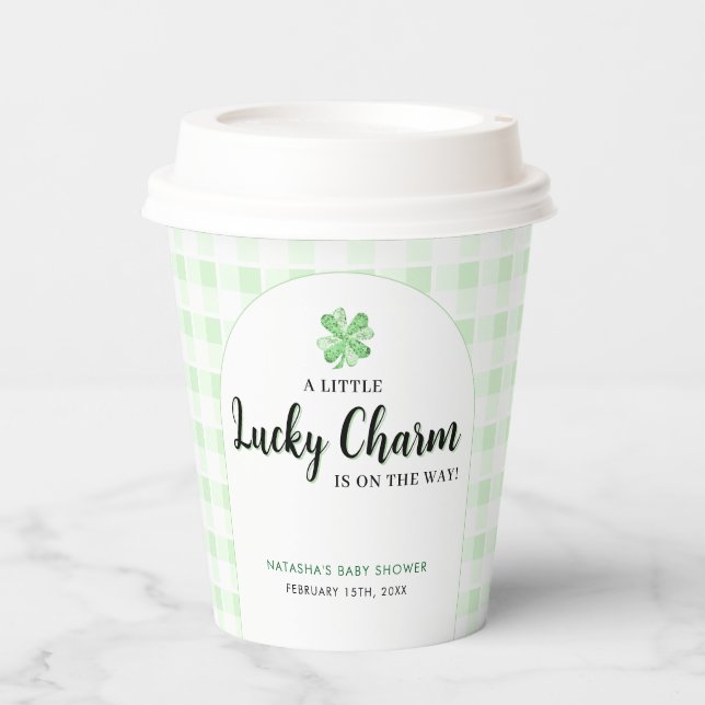 Little Lucky Charm | St Patrick's Day Baby Shower Pappbecher (Vorderseite)
