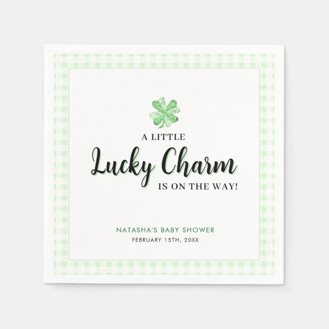 Little Lucky Charm | St Patrick's Day Baby Shower Serviette (Vorderseite)