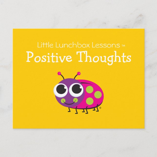 Little Lunchbox Lektionen - Positive Gedanken Postkarte (Vorderseite)