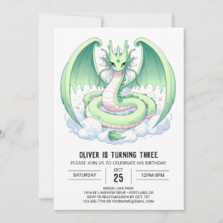 Little Magical Dragon Birthday Einladung