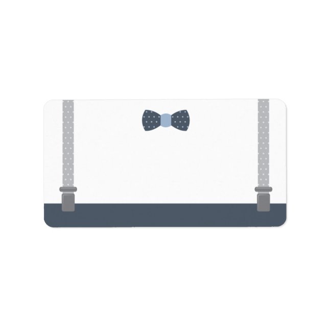 Little Man Address Label, blau und grau Adressaufkleber (Vorne)