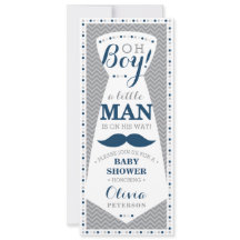 Little Man Baby Shower Einladung, Krawatte, Marine