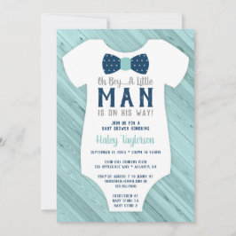 Little Man Baby Shower Einladung, Navy Blue, Aqua Einladung