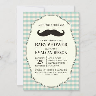Little Man Baby Shower Invitation Boy - Mustache Einladung