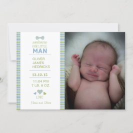 Little Man Birth Annoucment Ankündigung