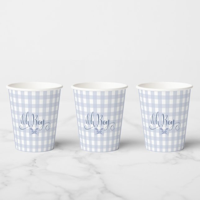 Little Man Blue Bogen Krawatte Babydusche Pappbecher (Multi)